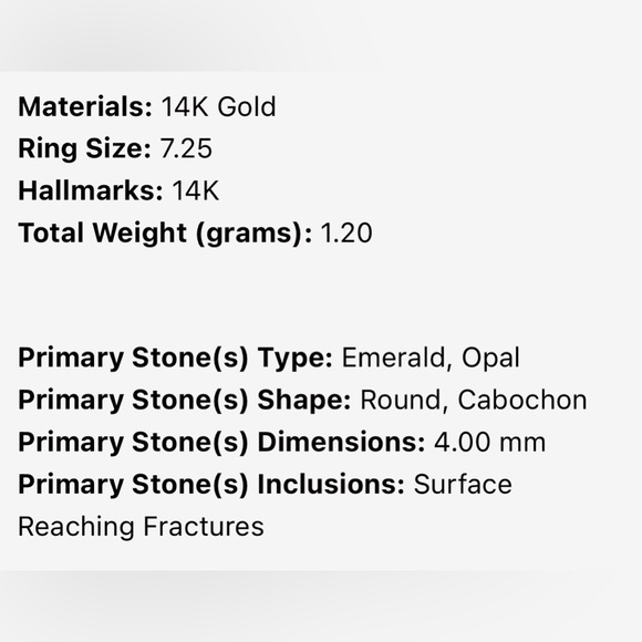 14kt Yellow Gold Emerald & Opal Eternity Band - Picture 7 of 7